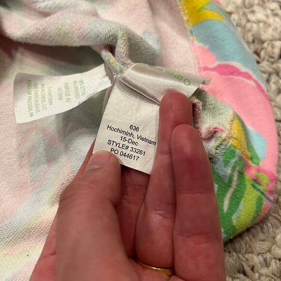 Lilly Pulitzer Floral Skipper Half Zip Pullover Sweatshirt XS Preppy Resortwear - Picture 3 of 8